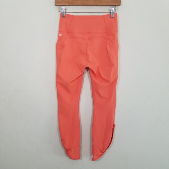 Fabletics PureLuxe Orange Crop Leggings with Sides Pockets Size S - Picture 4 of 8